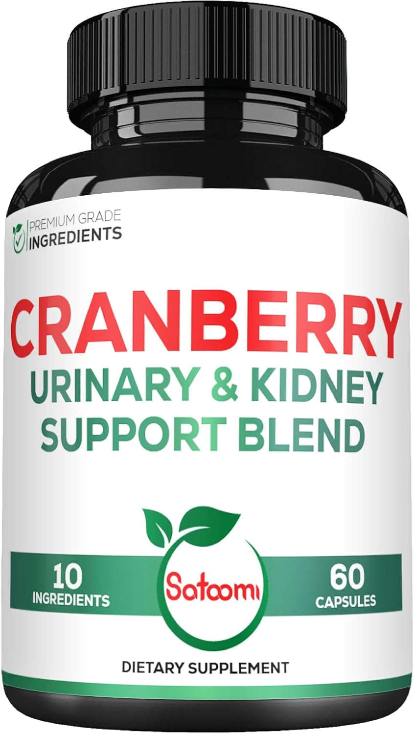 SATOOMI Cranberry Pills for Women - Combined with D-Mannose, Pine Bark, Uva Ursi Leaf & More - 60 Capsules