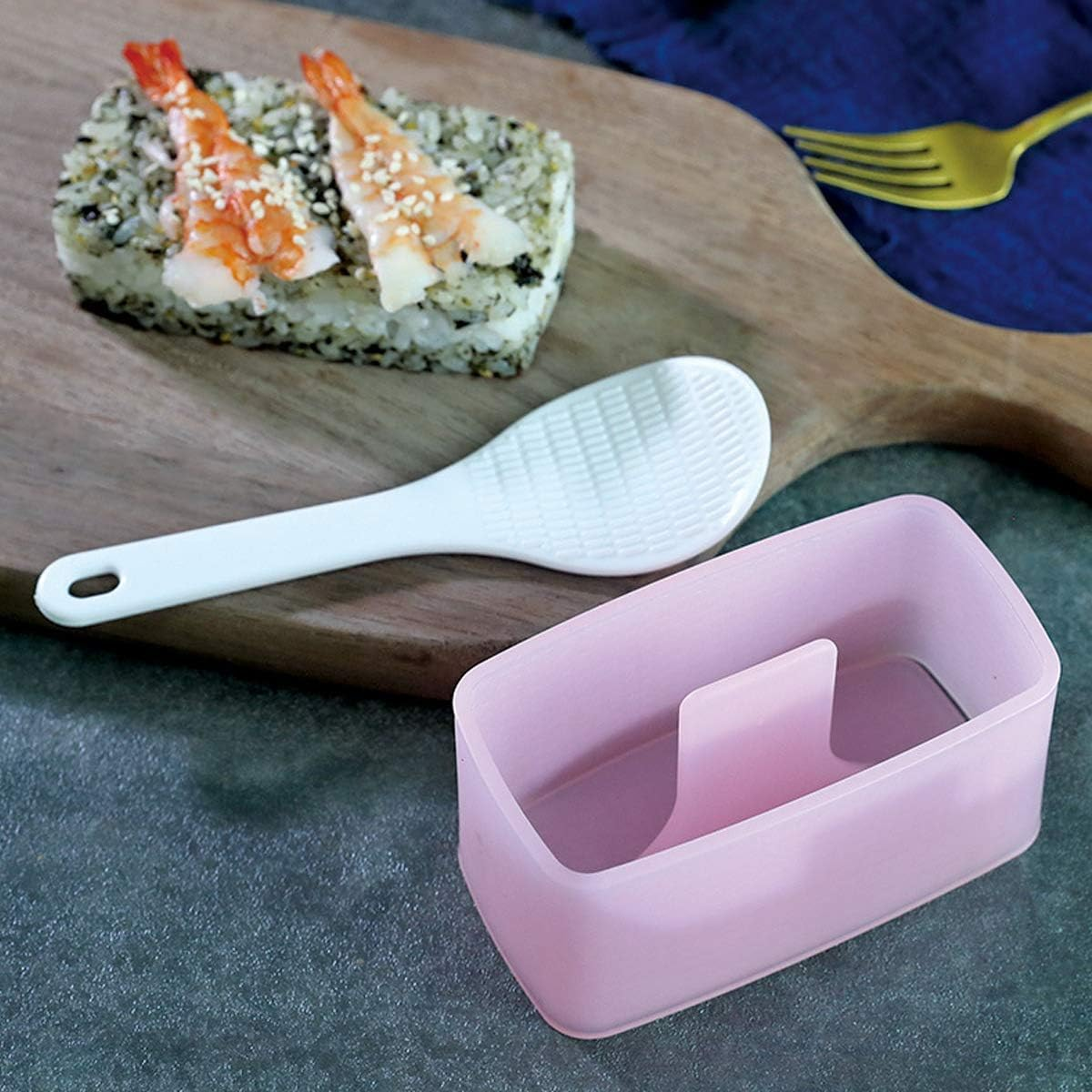 Rectangular Sushi Rice Mold, DIY Tool for Square Rice Machine (2 Pcs, Pink) image number 2