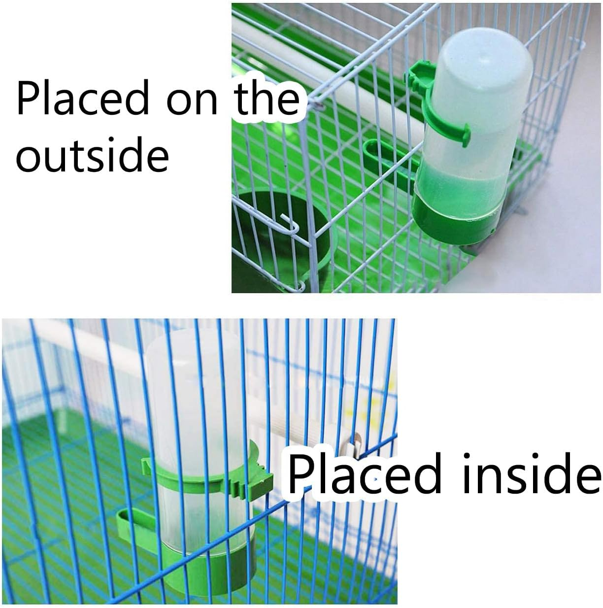 2PCS Bird Water Feeder,Automatic Bird Water Bottle,Container Food Dispenser Hanging in Birds Cage for Parrots Budgie, Cockatiel, Lovebirds (90Ml) image number 5