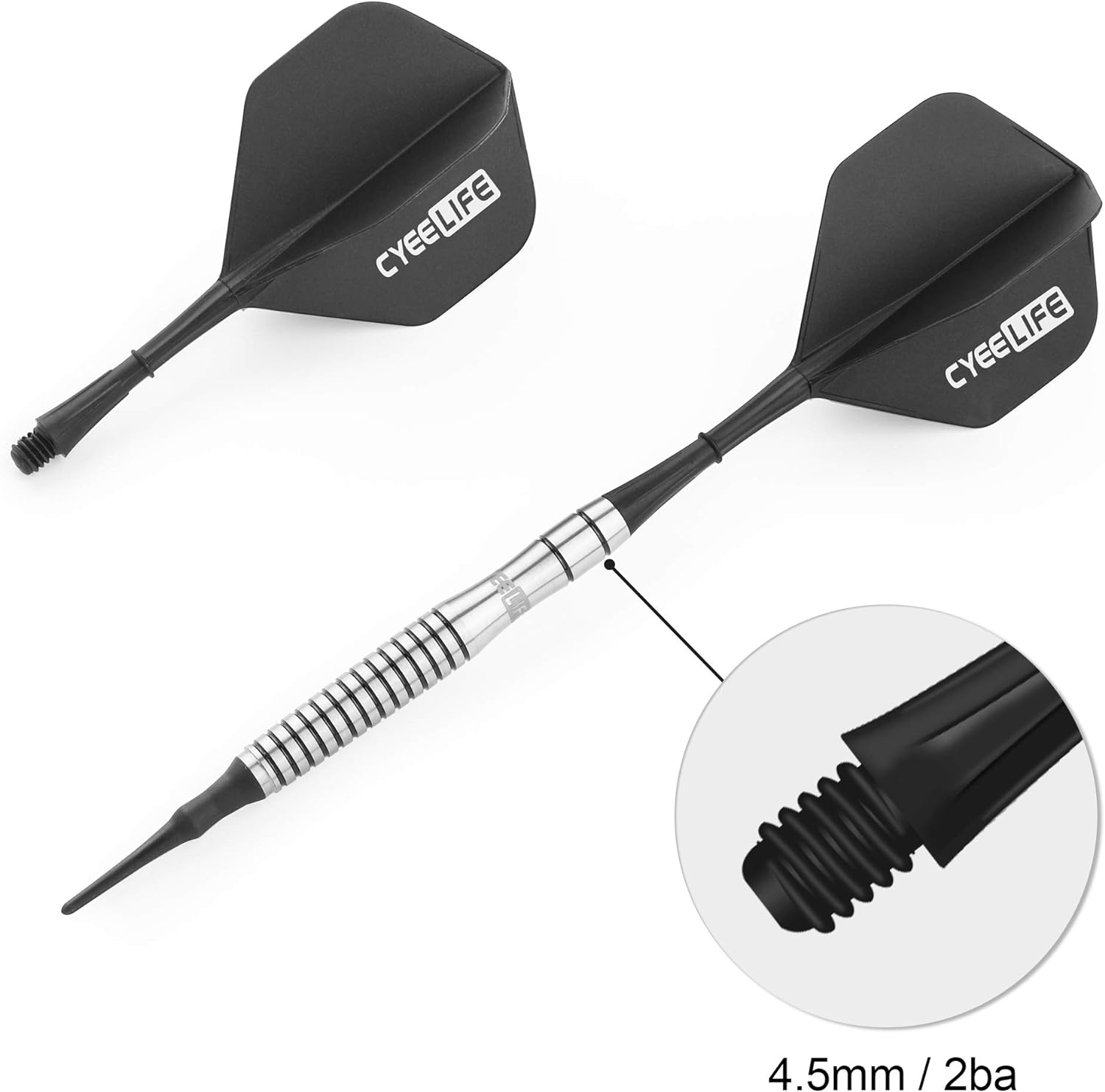 Cyeelife-Dart Flights and Shafts,12Pcs One Piece Integrated Plastic New Accessories Kit,4 Colors image number 3