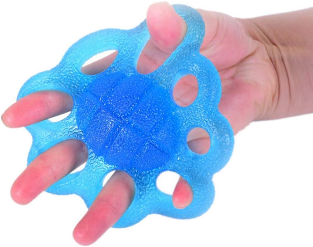 Finger Ball Exerciser, Hand Grips Strengthener, Squeeze Stress Balls Physical Training Strength Exerciser Hand Grip, Portable Hand Exerciser, for Adults, Elderly People and Children(Blue) image number 4
