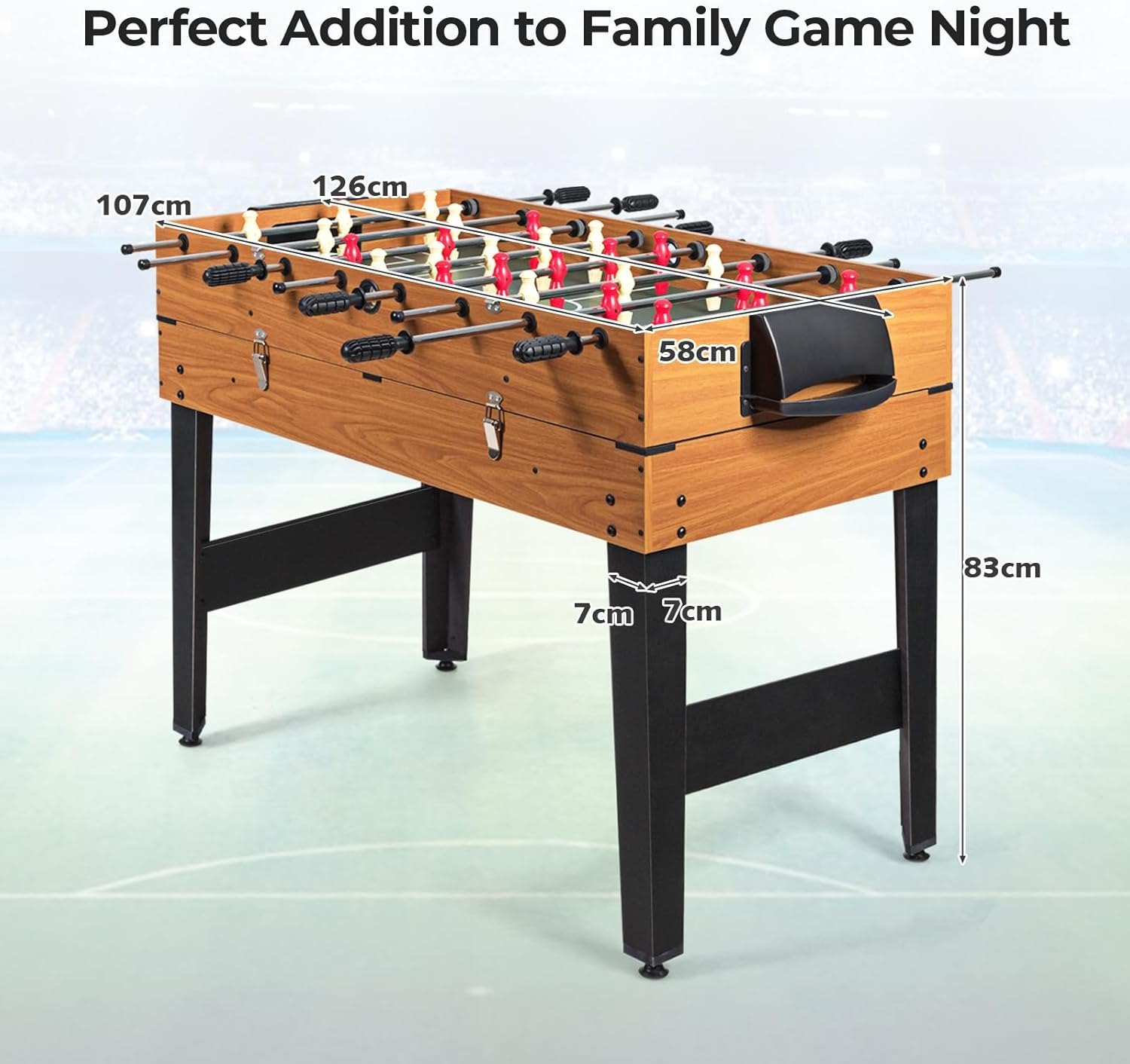 Costway 3-In-1 Combo Game Table Set, Multi-Game Pool Table with Foosball, Slide Hockey & Billiards, 126Cm Sports Arcade Games with Accessories for Home, Play Room, Rec Room image number 2
