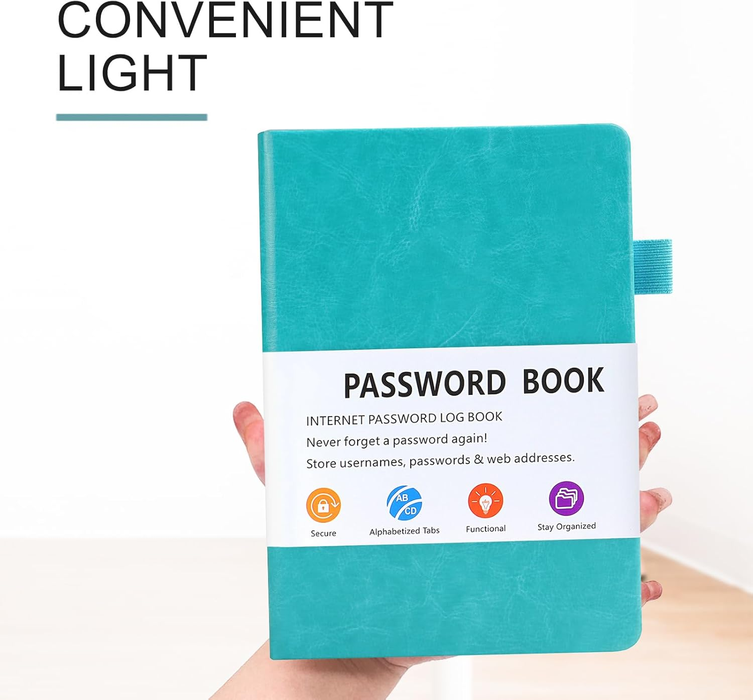 B6 Password Book with Alphabetical Tabs,Password Keeper Book Pocket,Hardcover Password Book Small,Internet Password Book for Computer Website Logins&Internet Address Password Organizer(Blue) image number 4