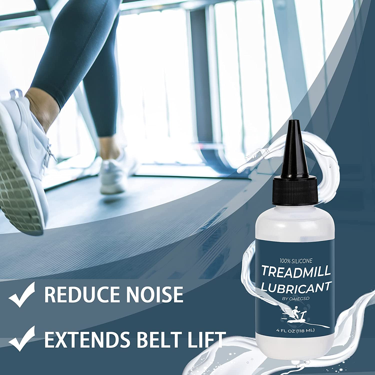 100% Silicone Treadmill Lubricant | Treadmill Belt Lubricant, 4 Ounces Treadmill Oil Belt Lubricant, Easy to Apply & Suitable for Most Treadmill Brands&hellip; image number 1