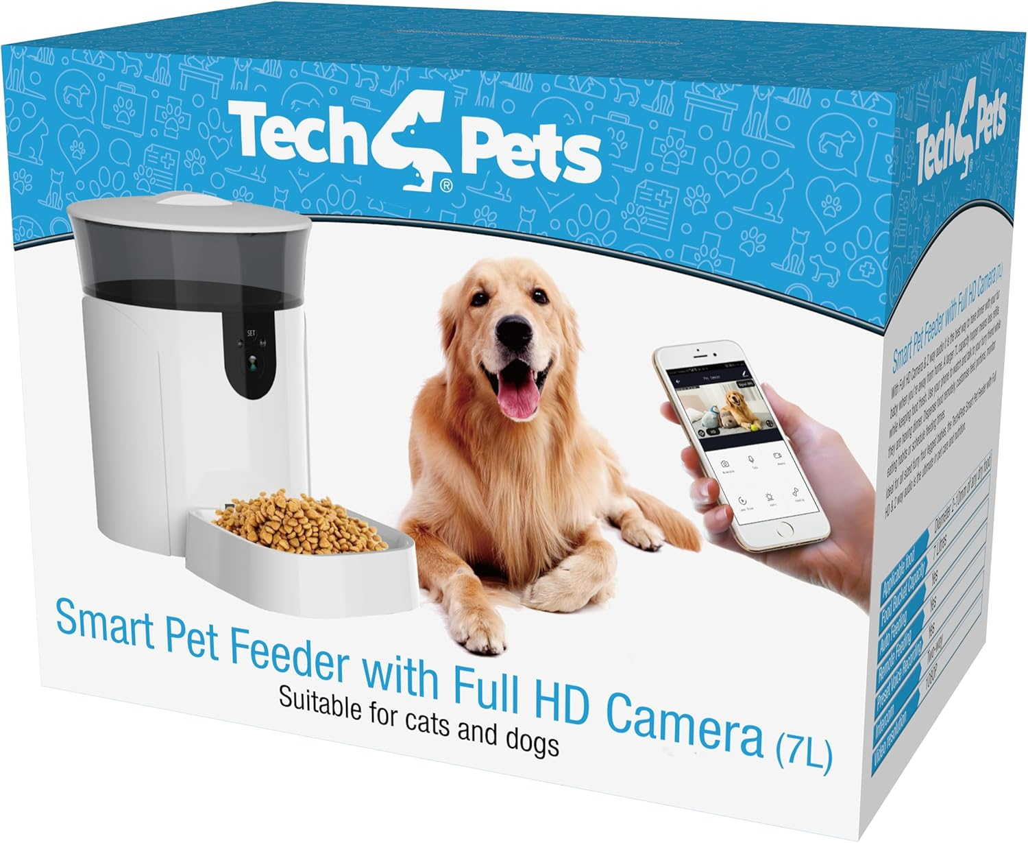 Laser Tech4Pets Smart Pet Feeder with HD Camera & Audio &ndash; 7L Capacity, Motion Alerts, Smart App Control, Remote Feeding, Alexa & Google Assistant Compatible &ndash; for Cats & Dogs image number 1