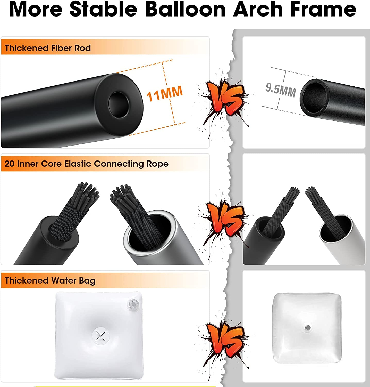 Balloon Arch Kit,9Ft Height & 10FT Width Adjustable Balloon Arch Stand Set with Water Fillable Base, 50 Balloon Clips for Wedding Birthday Decorations Baby Shower Party Supplies image number 5