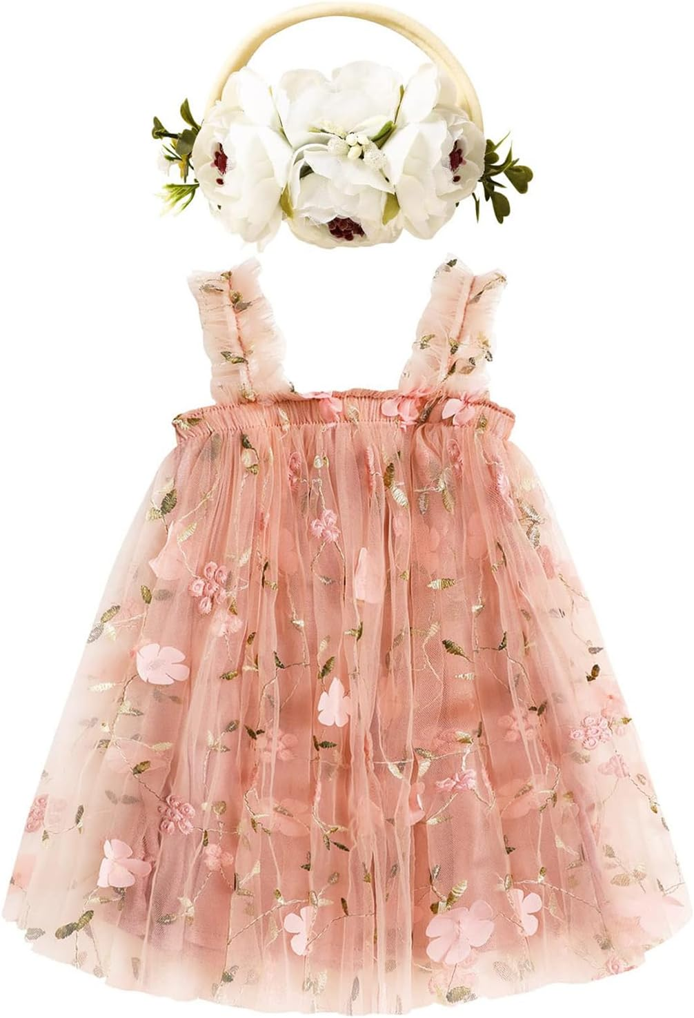 Toddler Baby Girl Tutu Dress Infant Tulle Flower Dresses Girls Sleeveless Sundress 6M-5Y image number 5