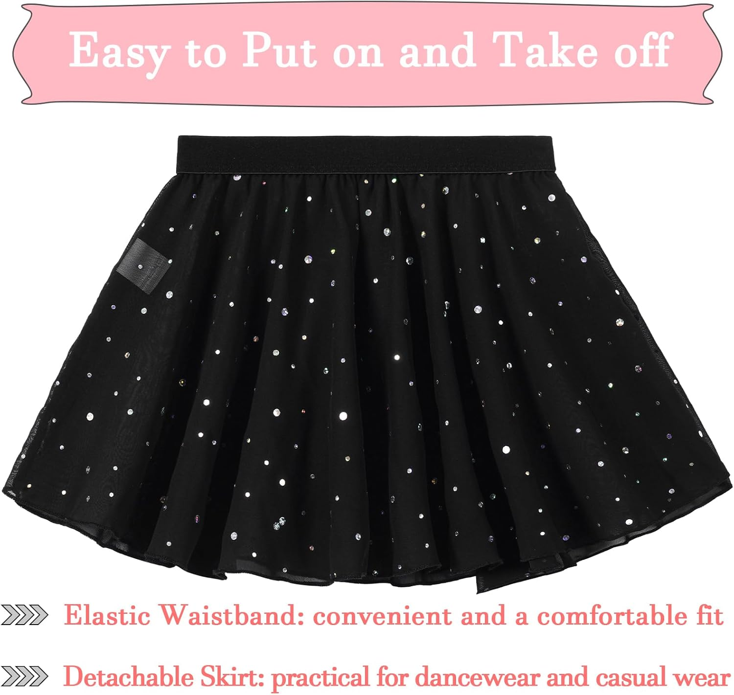 MERIABNY Ballet Leotards for Girls Long Sleeve Dance Leotard with Detachable Skirt for Aged 3-9 image number 6