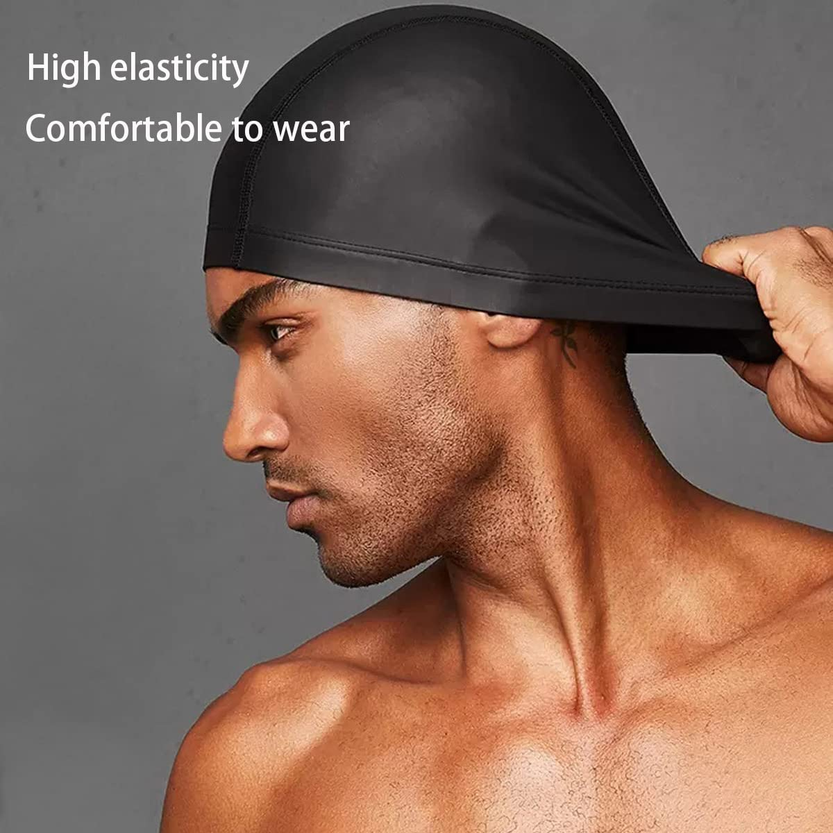 Swim Caps Swimming Bathing Hat Lycra Fabric PU Coating Elastic Waterproof Unisex Adult with Earplugs Nose Clip