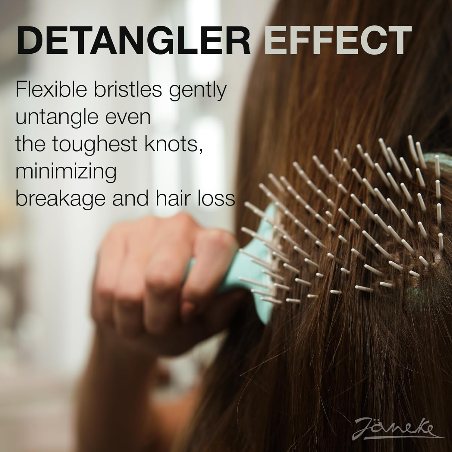 (Pink) - Janeke Superbrush Detangler Brush Anti-Static Hairbrush Easy for Wet or Dry Use Flexible with Nylon Bristle Great for All Hair Types - Long Thick Curly -The Original Italian Patent ( Pink ) - Black image number 5