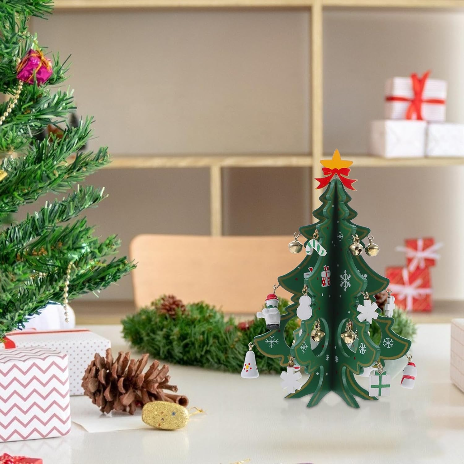 Creative Mini Xmas Tree Ornament Tabletop Christmas Tree Decoration for Home Office and Festive Displays Holiday and Window Decor image number 5