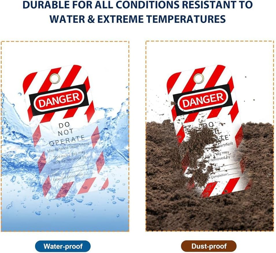 Tear & Water Tags 3 X 5.75-Inch, 40 Danger Do Not Operate Tags with 40 Zip Ties Parts image number 4