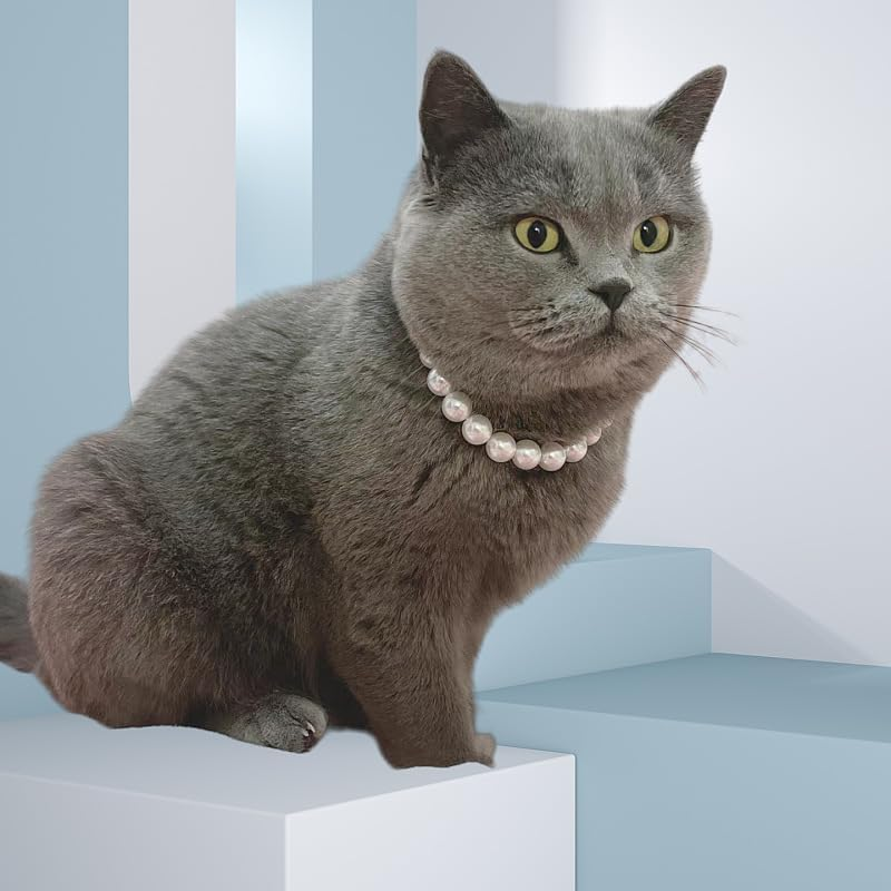 Exquisite and Adjustable Dog Necklace: Elegant Classic Pearl Collar Necklace Accessories for Dogs, Occasions and Gatherings (Style1, One Size) image number 2