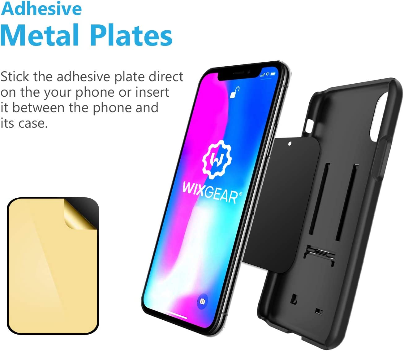 Magnetic Phone Car Mount, Wixgear Universal Stick on Dashboard Magnetic Car Mount Holder, for Cell Phones and Mini Tablets with Fast Swift-Snap Technology, (Newer Model) image number 1