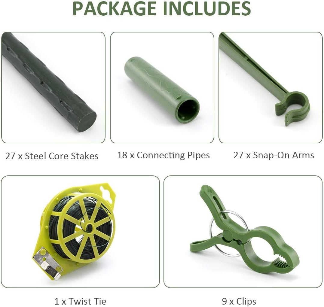 3 Packs Tomato Cages Plant Cages Deformable up to 48Inch Garden Tomato Stakes Vegetable Trellis, Plant Supports Tomato Trellis for Vertical Climbing Plants Flowers Fruits image number 2