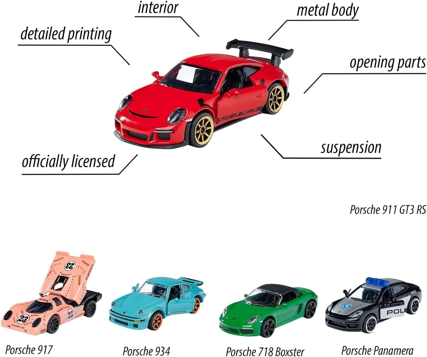 Majorette Porsche Edition 1:64 Scale Diecast Model Cars Giftpack (5 Piece Box) image number 2