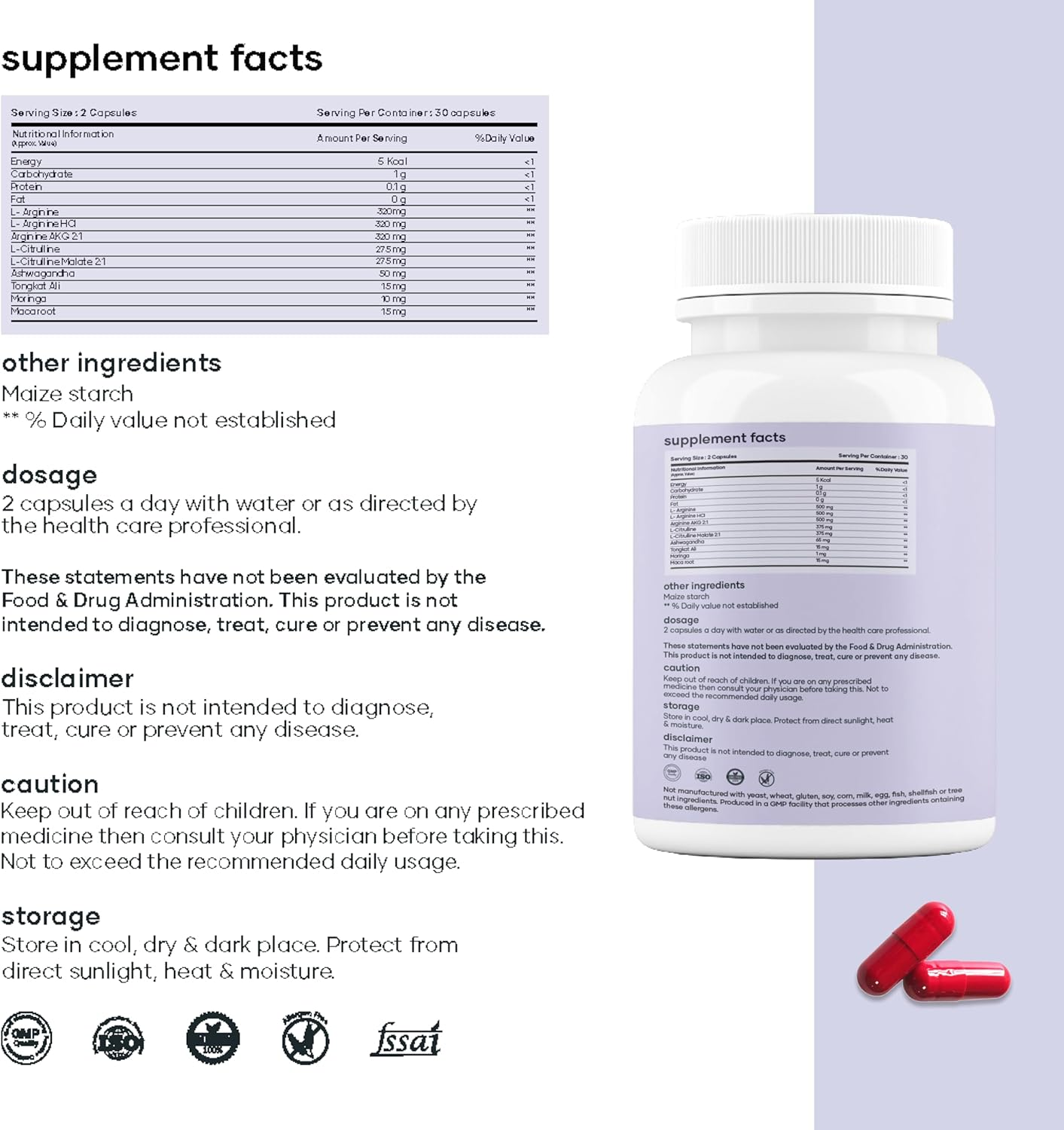 Mars by GHC Nitric Oxide Capsules | L-Arginine, L-Citrulline & Adaptogens | Circulation, Endurance & Recovery Support | 60 Capsules | Pack of 2 image number 2