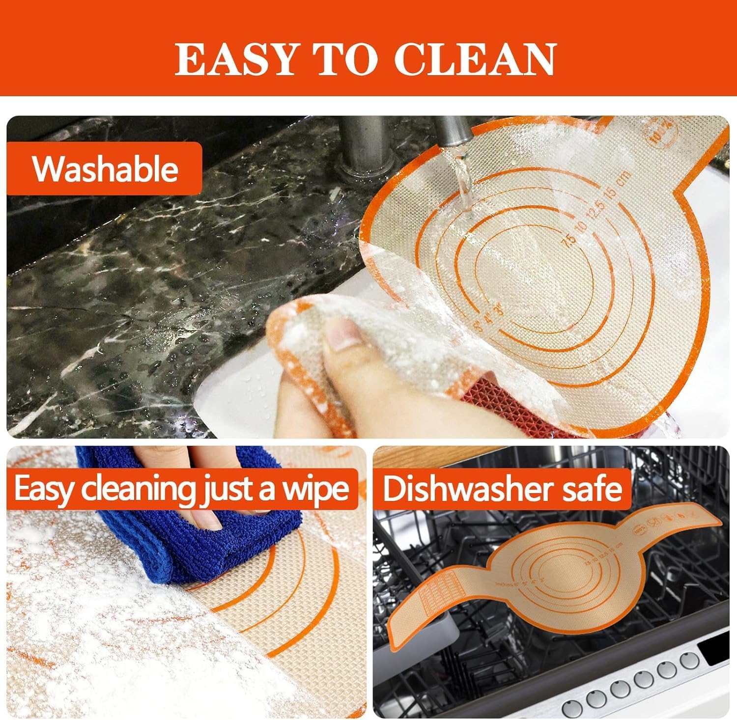 2PCS Sourdough Silicone Bread Sling,Silicone Baking Mat for Dutch Oven,With Long Handles Bread Mat Set,Non Stick & Easy Clean Baking Mat to Transfer Sour Dough Easily image number 6