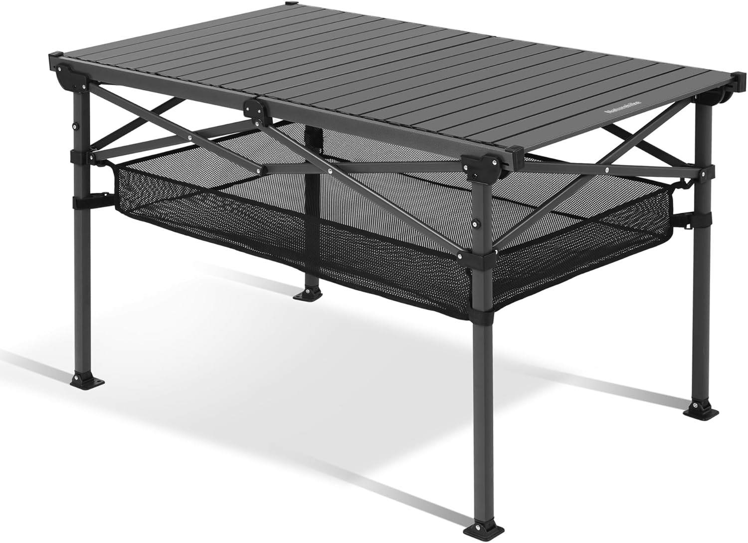 Naturehike H01 Table, Widened and Heightened for Spacious Comfort, Portable Folding Aluminum Table (Black) (Black) image number 5