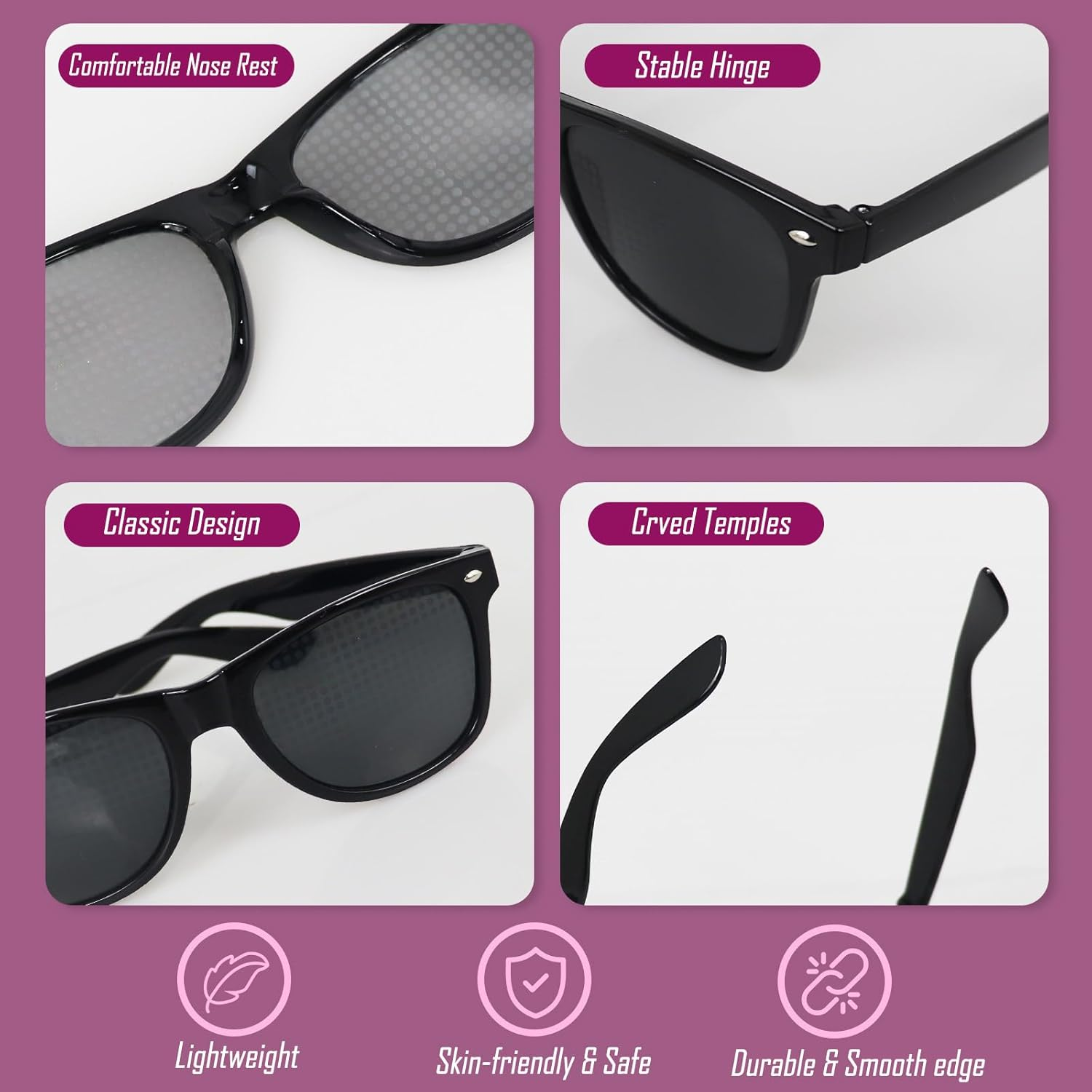 3Pcs Diffraction Glasses, 3D Heart Star Firework Rave Glasses, Party Sunglasses for Fancy Dress Music Concert Club Party Accessories image number 1