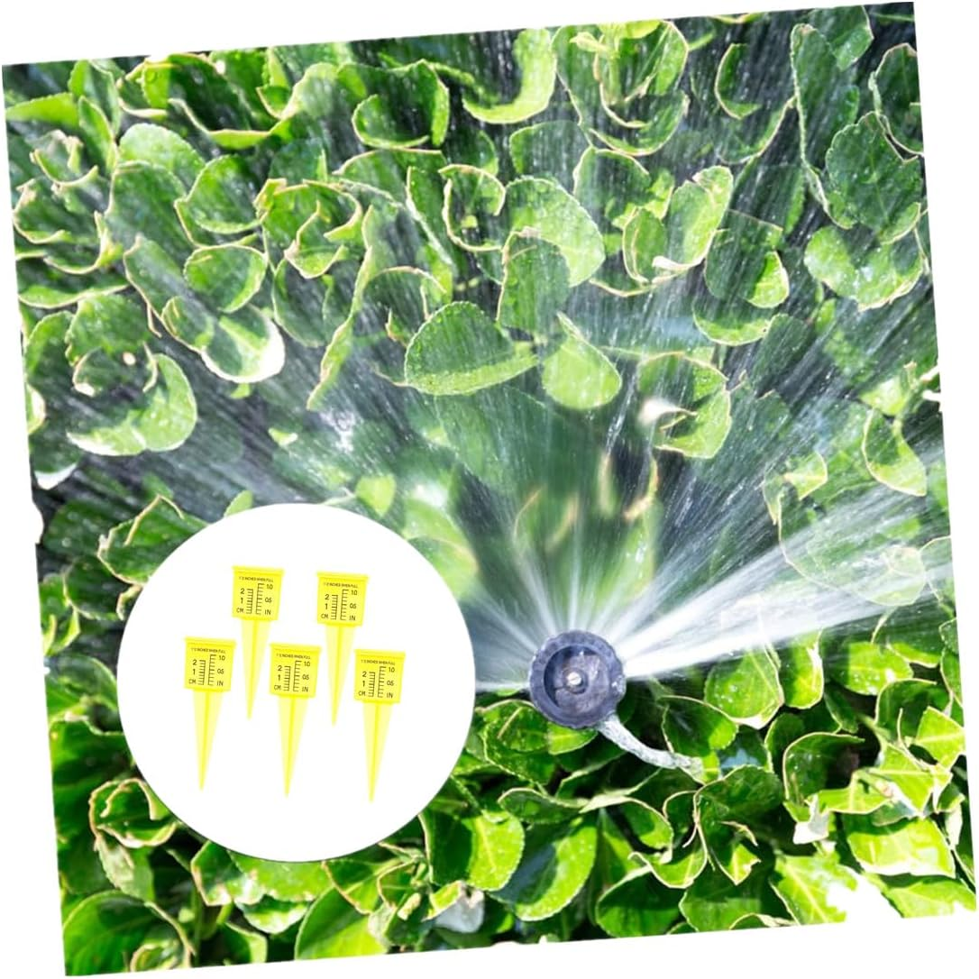 Bright Yellow Transparent Reusable Rain Gaugesgarden Water Gauge Outdoor Water Measuring Tool Plastic Sprinkler Gauge Instrument for Garden Lawn Backyard (Bright Yellow) image number 3