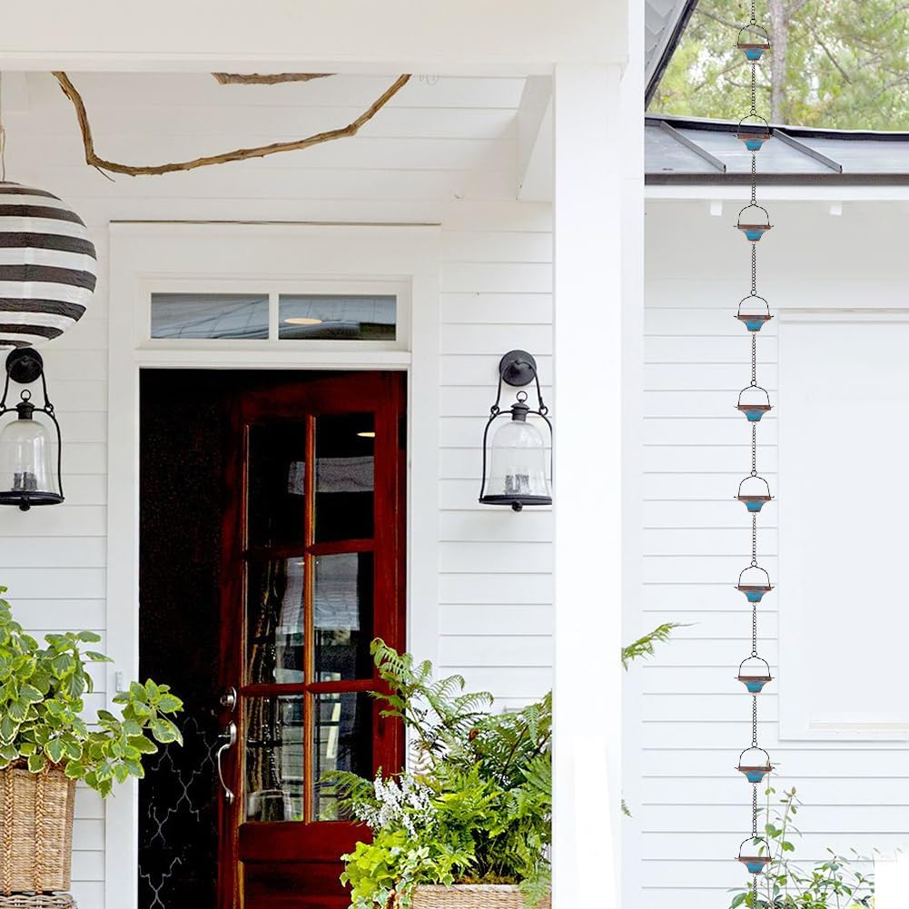 Dreamysoul Rain Chains for Outside, Square Rain Catcher Chains for Downspout Gutter, Eaves Drainage image number 3