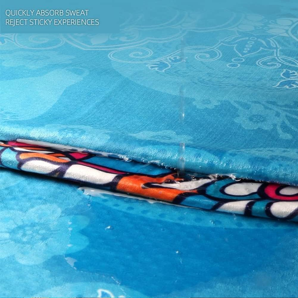 EXERCISE Large Yoga Towel74 L X 27.5" W Rubber Grip Dots Bottom Non Slip Yoga Mat Towel for Hot Yoga Pilates and Workout image number 3