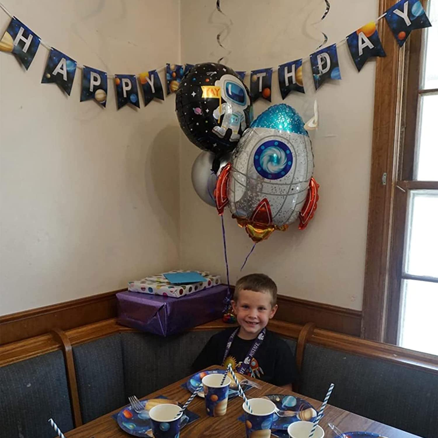 Outer Space Balloons 6 PCS, Outer Space Birthday Decorations and Supplies for Kids Planet Space Theme Party Birthday Party image number 3