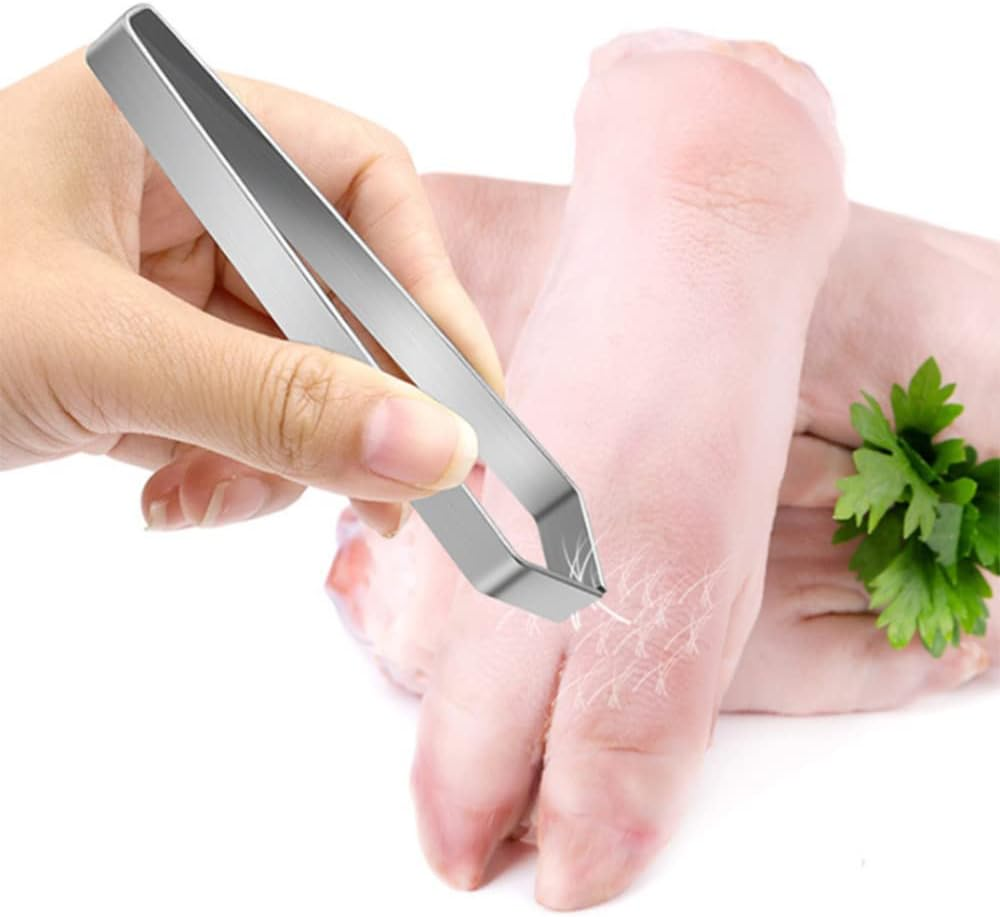 Tophomer 2 Pcs Fish Bone Tweezers, Stainless Steel Flat Tweezers Clip Bone Remover Puller Tweezer Tongs Pick-Up Craft Tool for Cooking Food