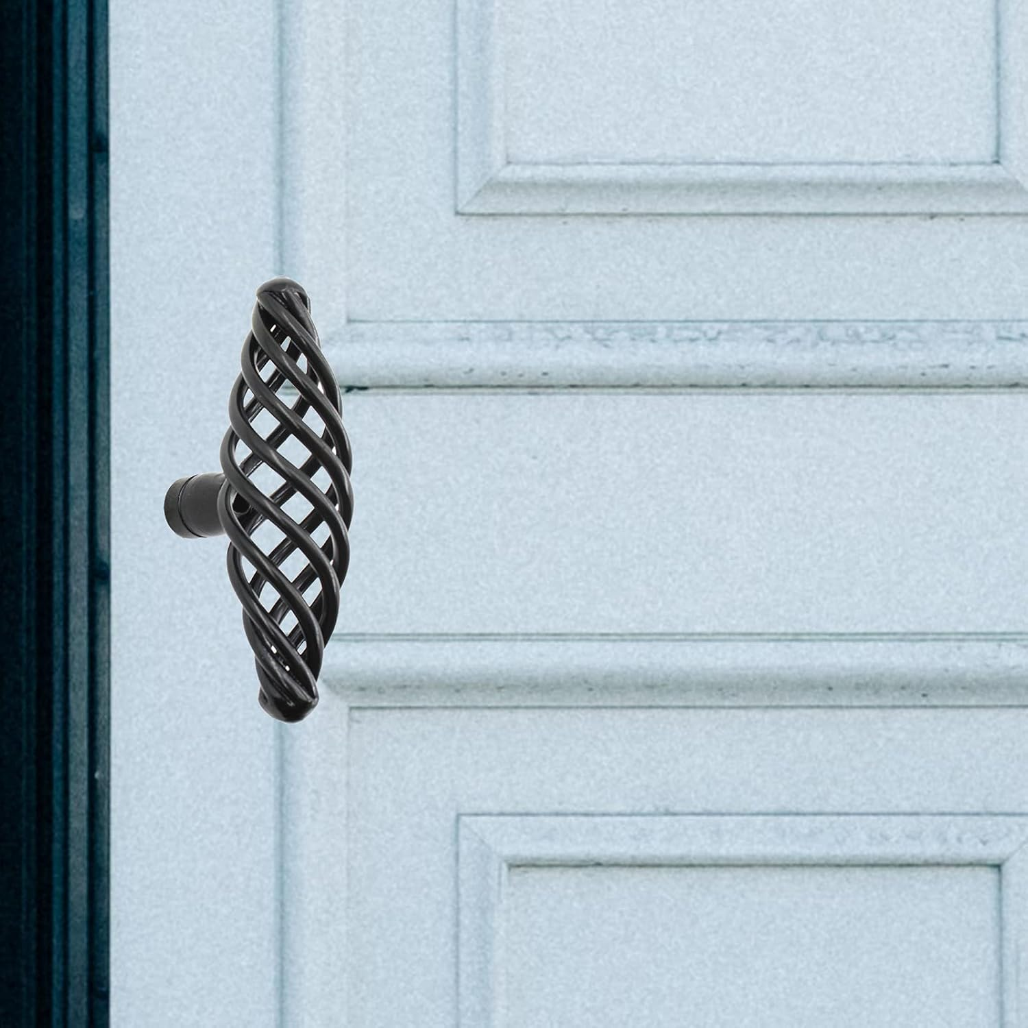 6 Pack Cabinet Knobs, Birdcage Nest Twist Handle Pull Cupboard Dresser Drawer Closet Wardrobe Bookcase Hardware for Kitchen Bathroom Bedroom with Screws (Single Hole 75Mm/2.95", Black) image number 5