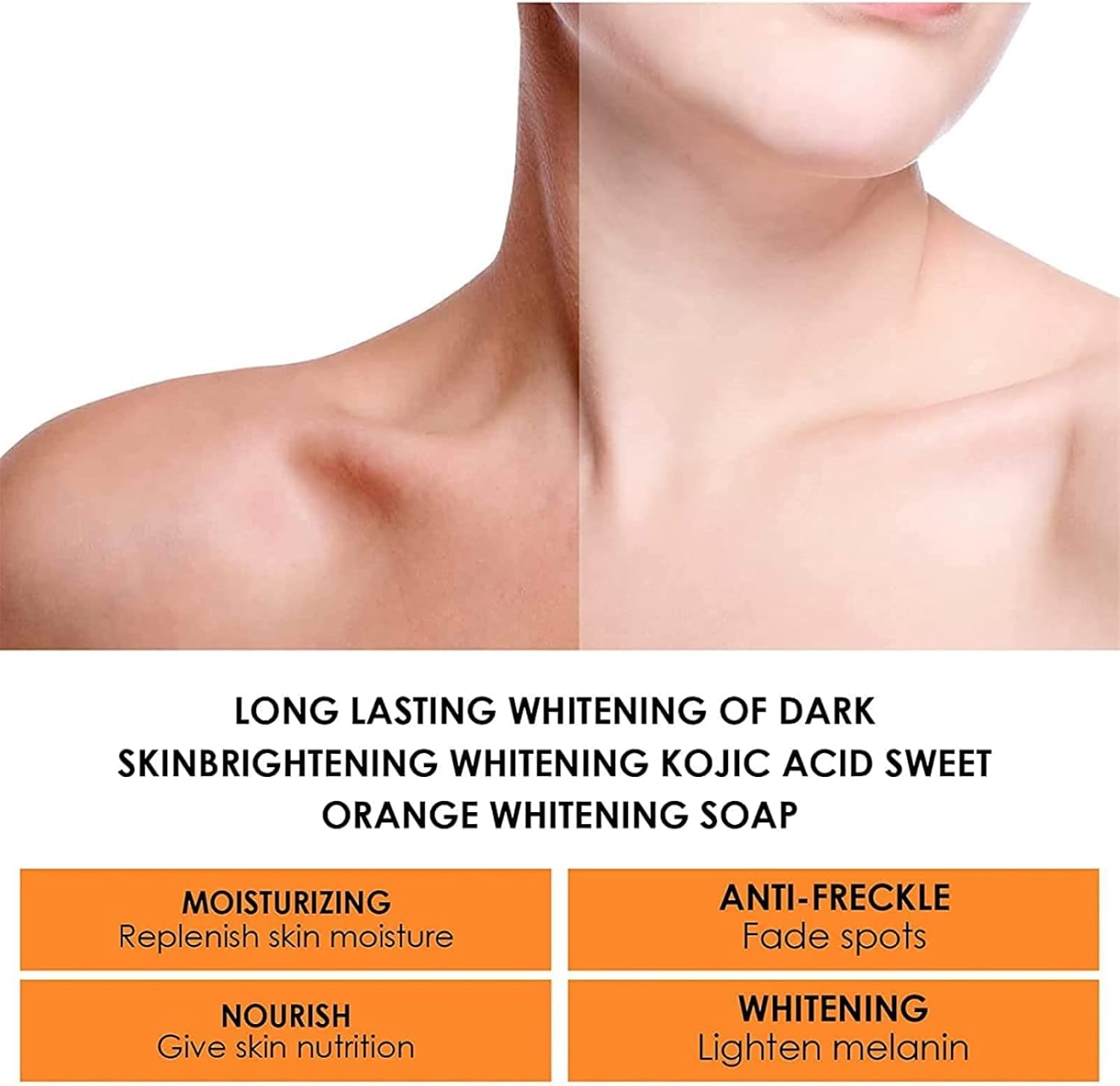 Natural Orange Vitamin C Handmade Soap, Whitening Handmade Soap, with 99% Vitamin C and Orange Extract, for Face & Body Exfoliate Moisturizing Whitening Care-100G image number 2