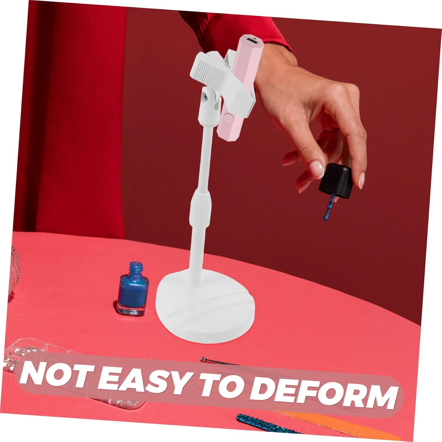 Minkissy Portable Nail Lamp Stand for Gel Nails Polish Rotation Holder Handsfree Mini UV Light Base for Home Salon Manicure image number 4