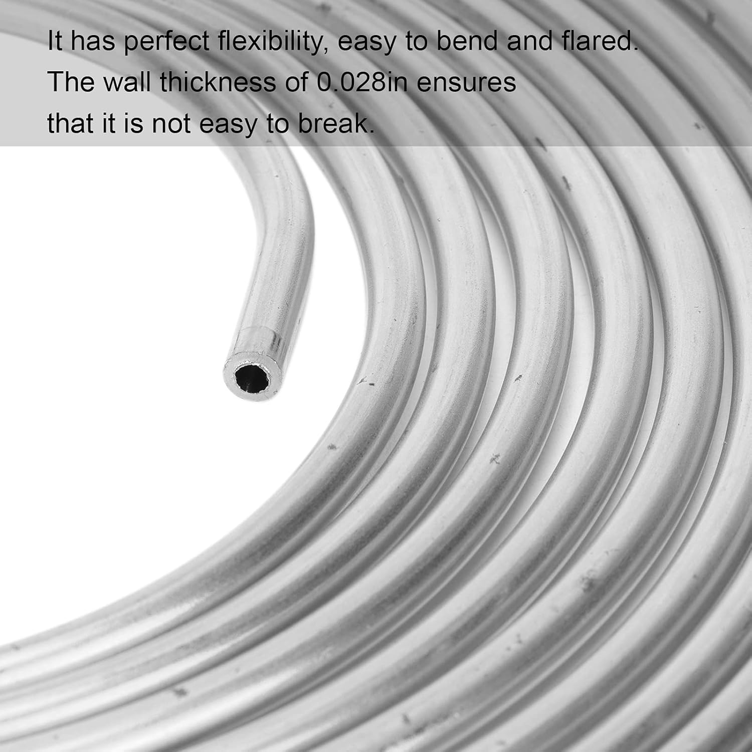 25Ft Brake Line Tubing, Copper Nickel Plated, 3/16In OD with Fittings, for Hydraulic Braking Fuel System, Silver image number 5