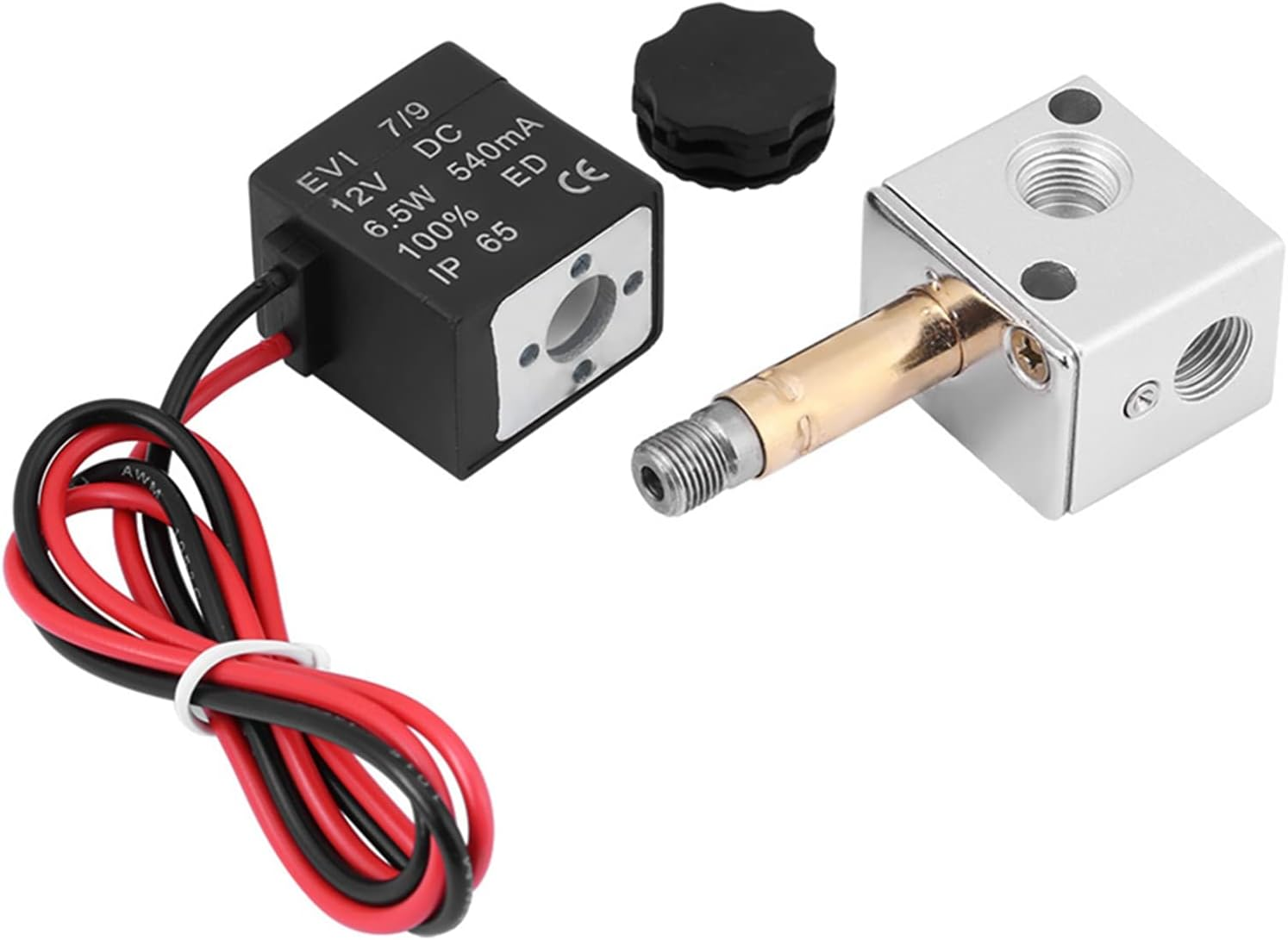 12V/24V 12V/24V Electric Solenoid Air Valve 1/8" BSP 1/8" Brass Electric Solenoid Valve (DC12V) image number 6