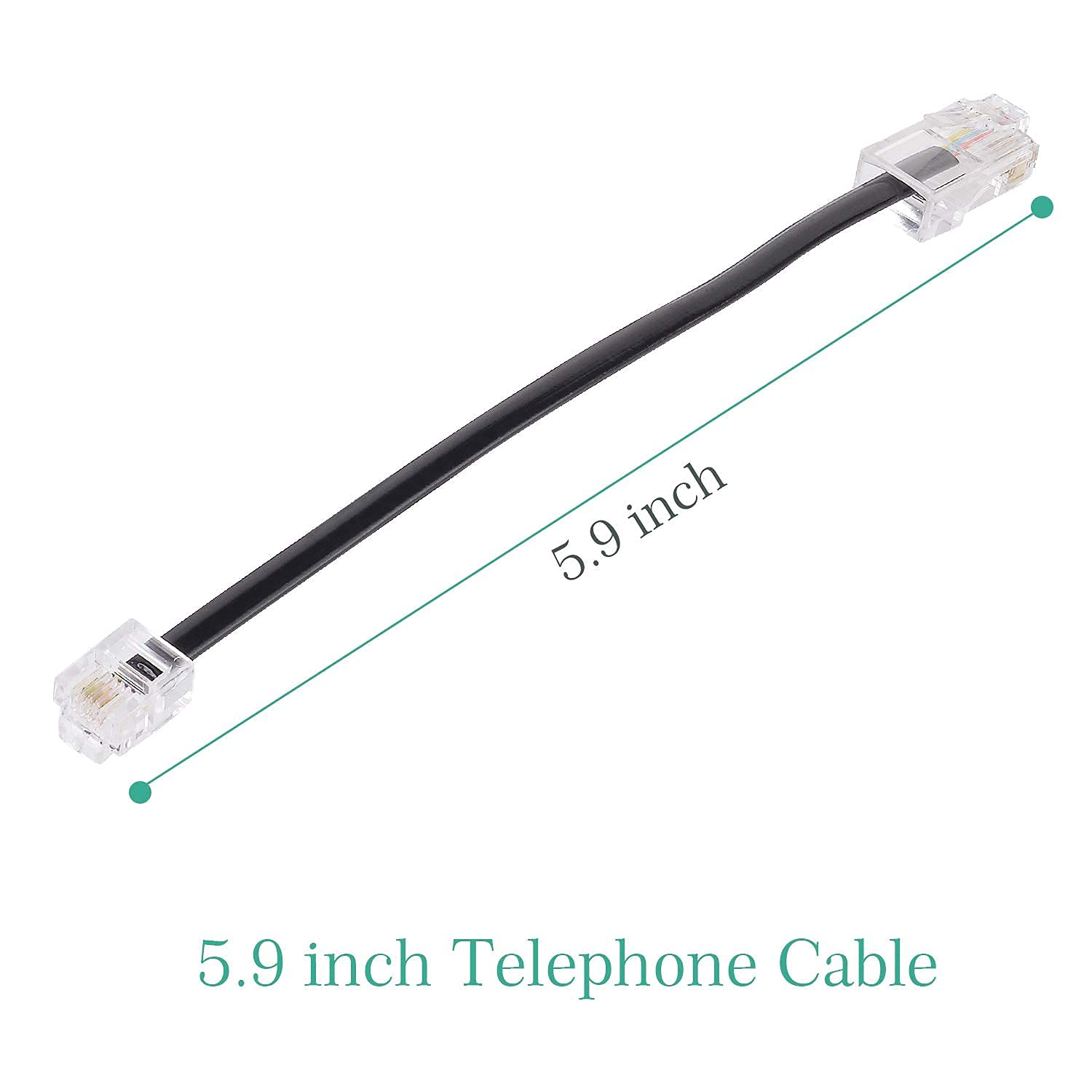 2 Pcs RJ45 to RJ11 Adapter - Black 8P8C to 6P4C Telephone Cable + Expansion Converter for ADSL Modem image number 1