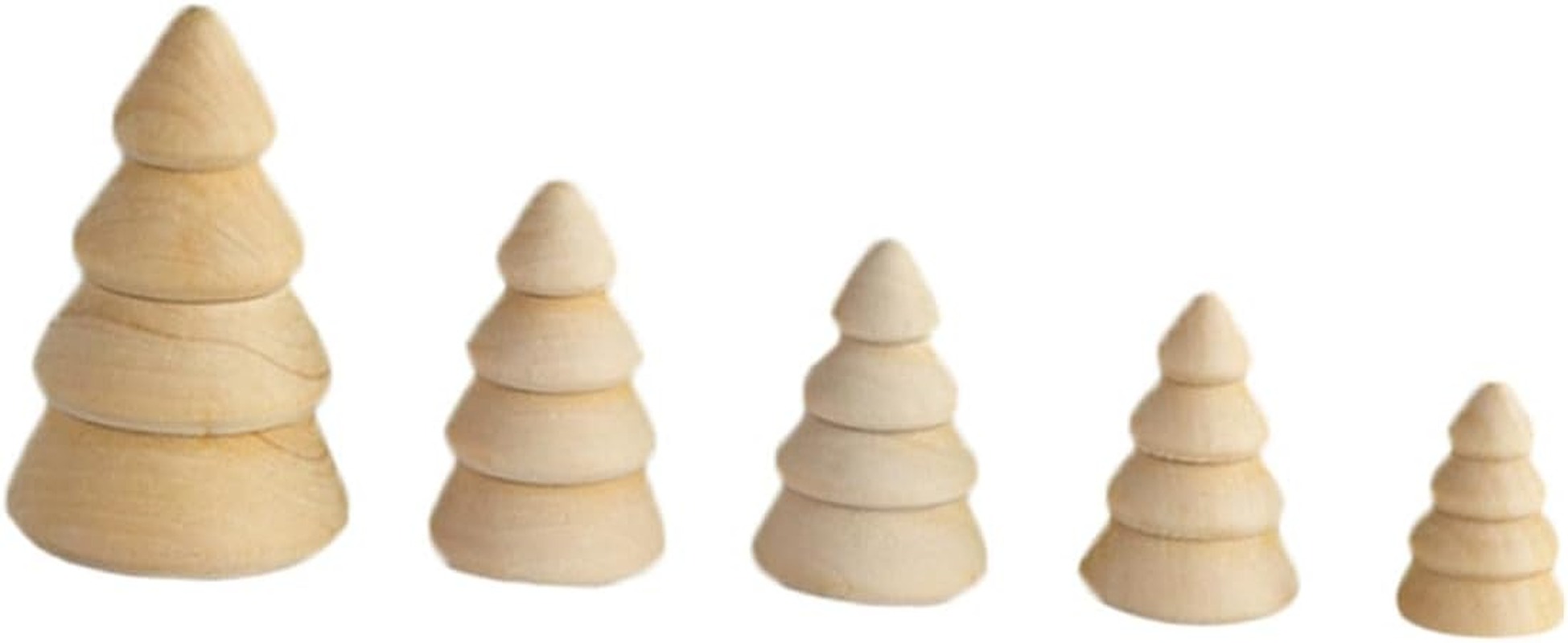 KONTONTY 5Pcs DIY Wooden Christmas Tree Crafts Unfinished Xmas Tree Cutouts Ornament for Christmas Decorations Home DIY Painting Craft Project image number 6