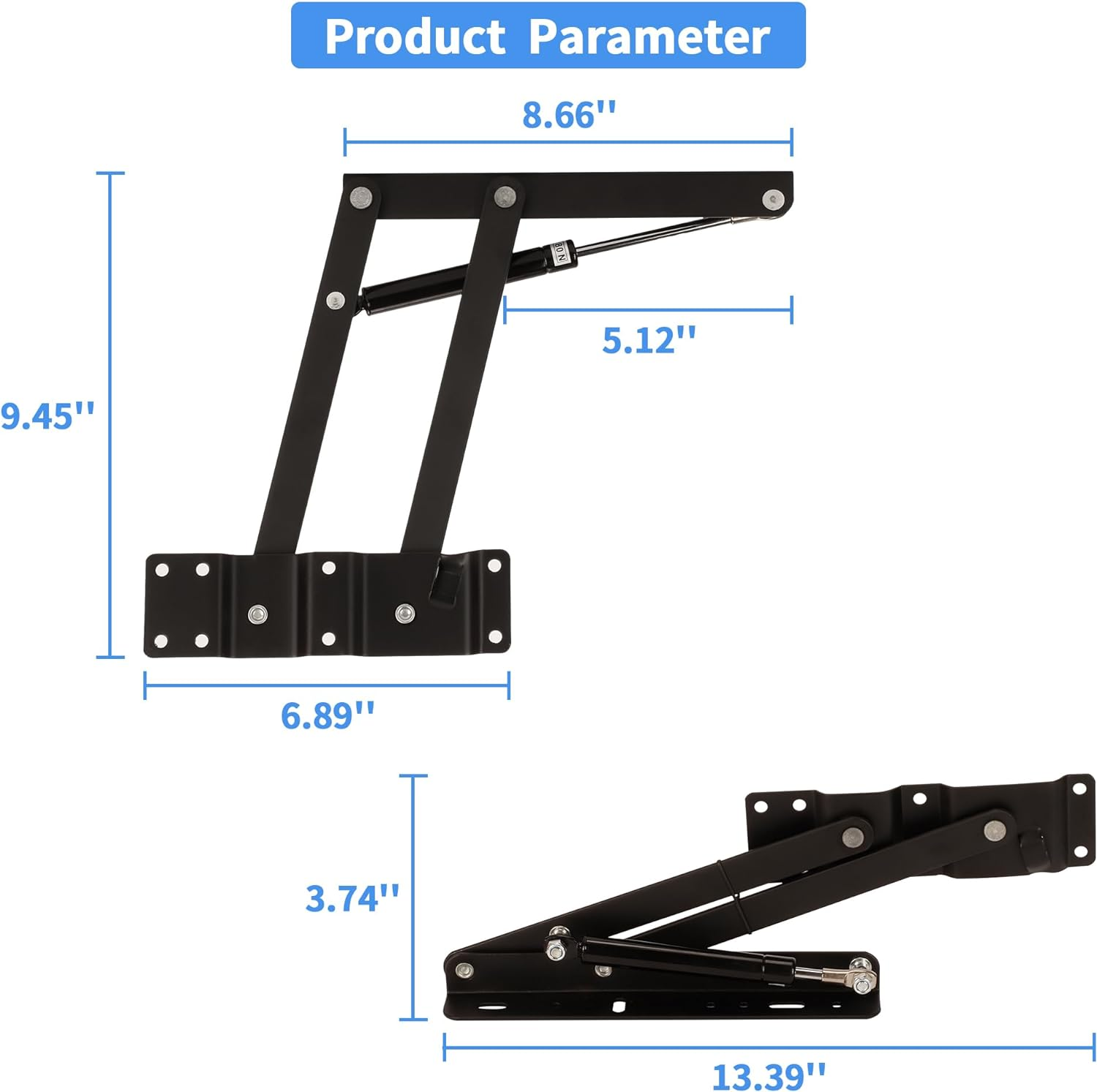 AIWFL 2Pcs Folding Lift up Top Table Hinges Coffee Table Lifting Frame Gas Hydraulic Hinge Hardware Mechanism Spring Hinge for Desk Cabinet Coffee Table