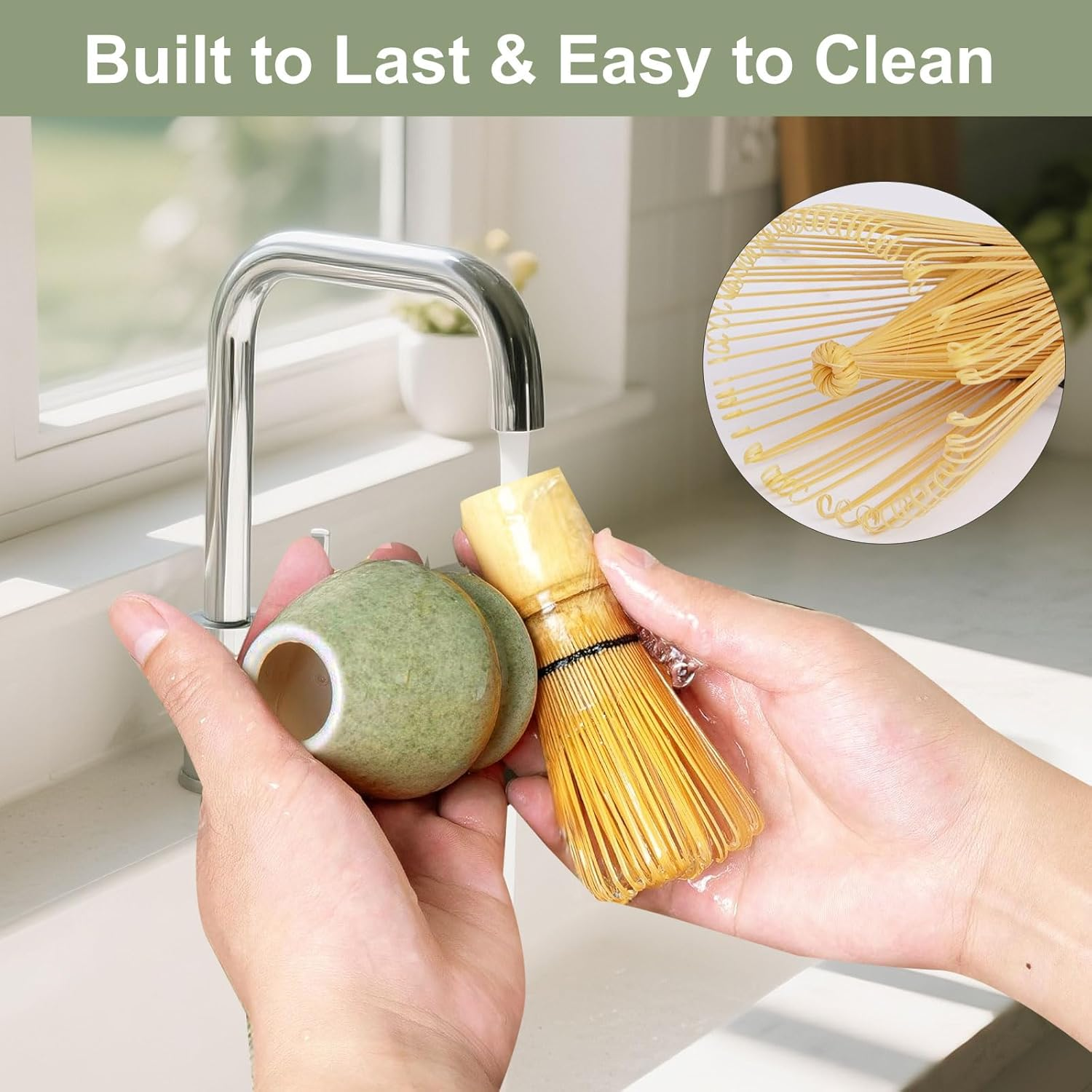 5 Pcs Matcha Whisk Set with Holder - Japanese Matcha Tea Set Tools, Matcha Whisk Holder and Bamboo Whisk for Matcha Tea, Great Matcha Making Kit for Tea Lovers, Friends, Family image number 1