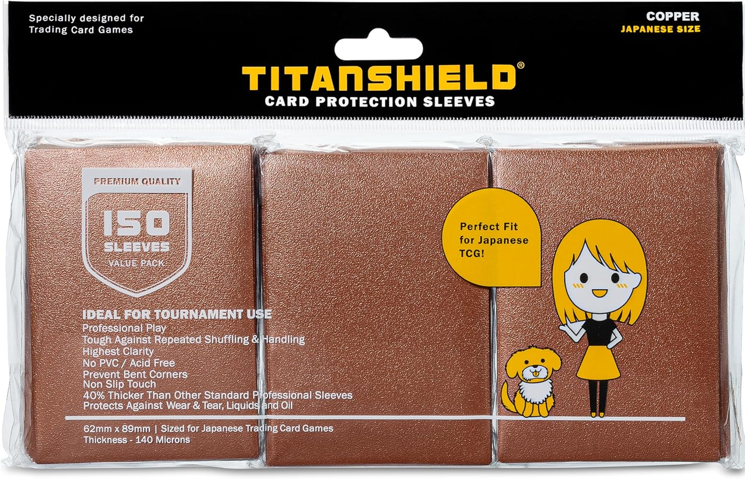 Titanshield (150 Sleeves) Bubblegum Pink Small Japanese Sized Trading Card Sleeves Deck Protector Compatible with Yu-Gi-Oh, Cardfight!! Vanguard, Kpop Photocards - Blue image number 6