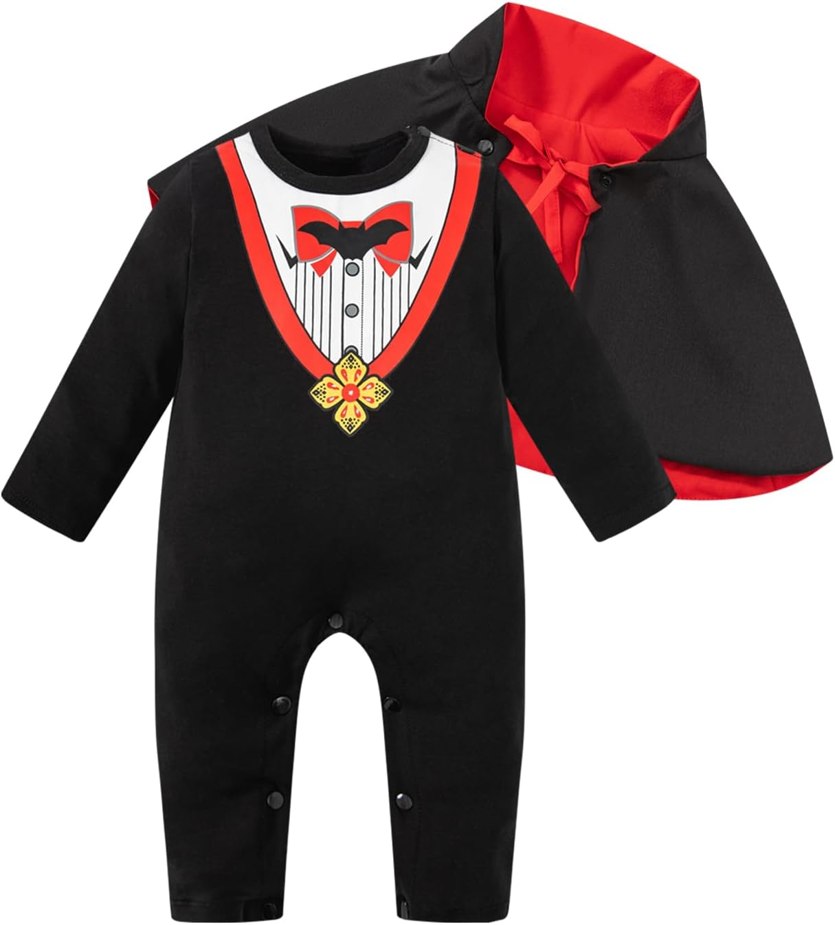 Bakjuno Newborn Baby Boys Girl Gothic Vampire Costume Deluxe Set Dracula Vampire Halloween Party Dress Up
