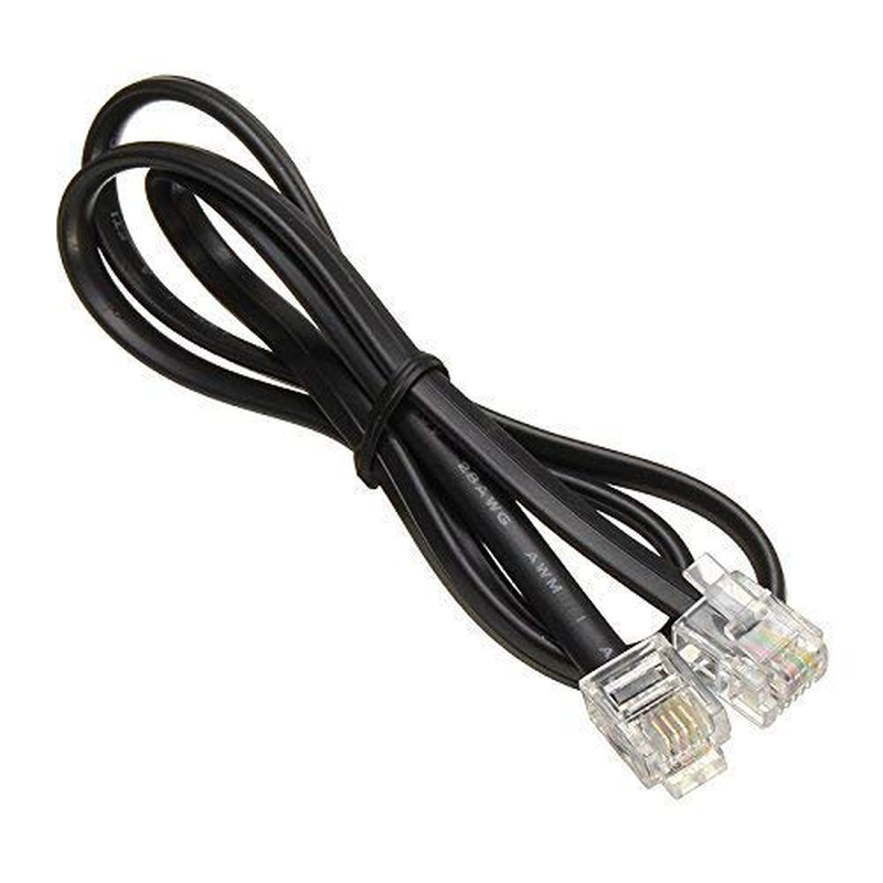 RJ11 to RJ11 Cable 5Ft, 1.5 Meters Phone Cord Telephone Line Extension Cord Cable Wire Male to Male RJ11 6P4C Modular Plug for Landline Telephone Fax Machine (Black)