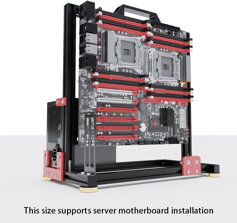 DIY Aluminium PC Open Case Computer Chassis Test Bench Support Water Cooling, ITX, MATX, ATX, EATX, Silvery image number 1
