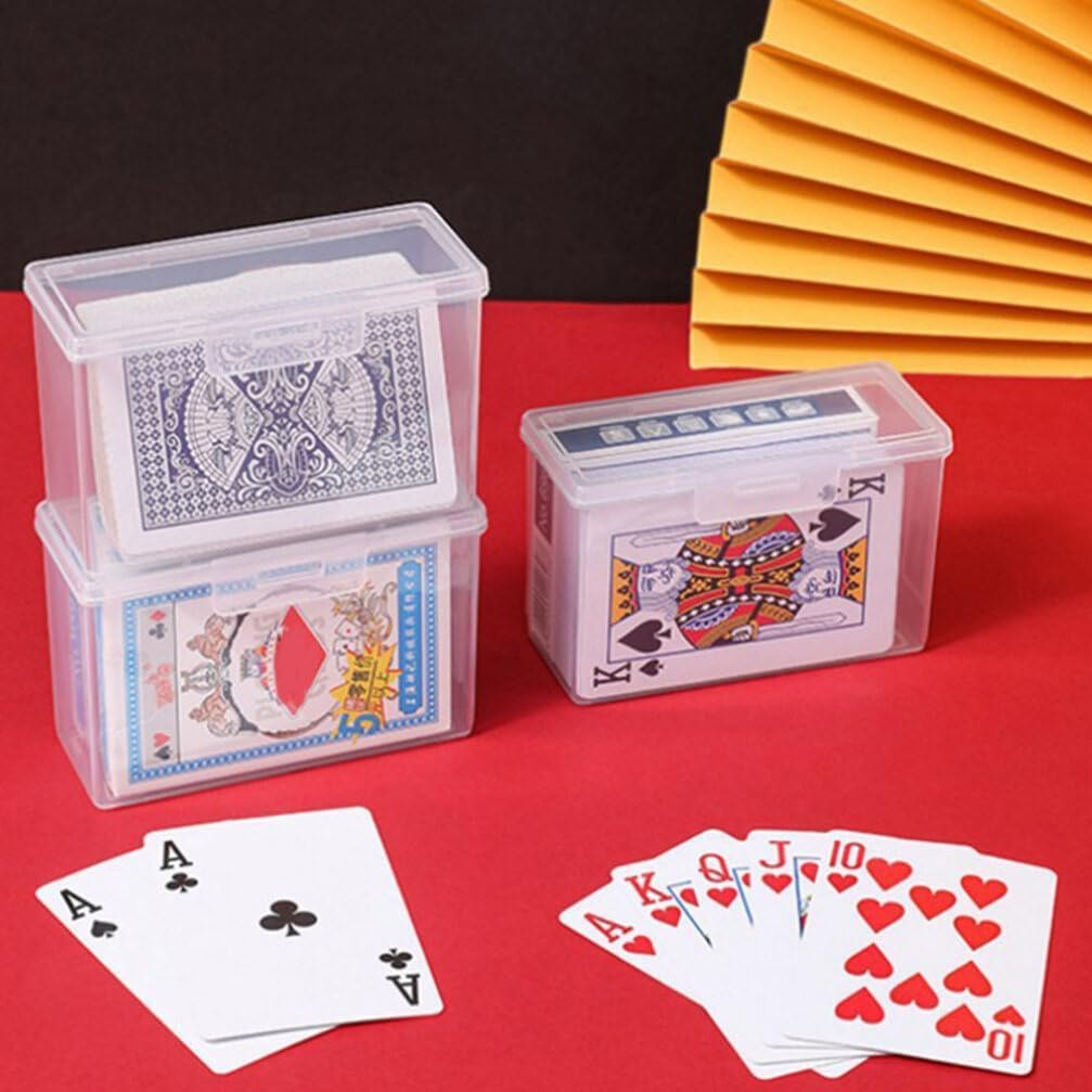 6Pcs Plastic Playing Card Case Holder,Blank Playing Card Case Clear Card Deck Box Snaps Closed,Empty Plastic Storage Box Card Holder Organizer for Bank Card, Business Card, Game Card image number 3