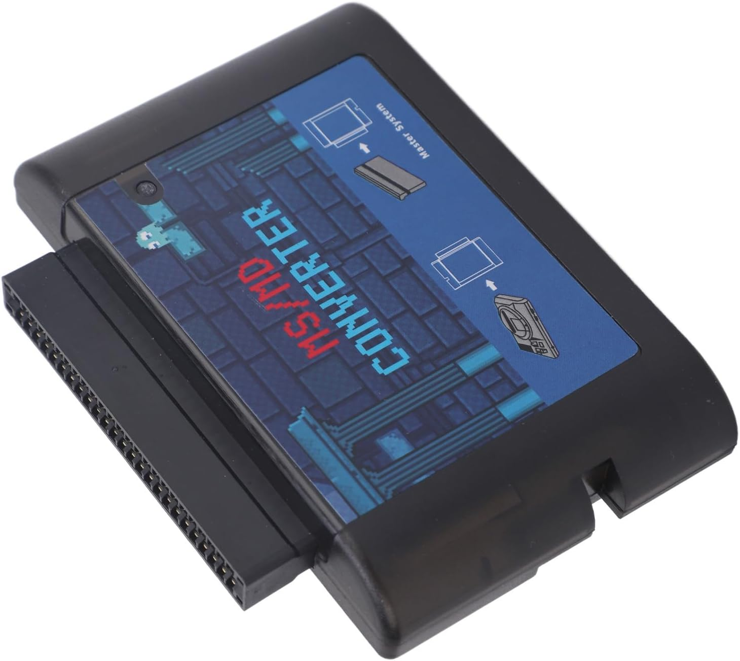 MS to MD Game Card Adapter for Retron 5 3 2, MS to MD Game Video Converters for Mega Drive for Genesis, MS to MD Game Burner Card Converter Enriched Gaming Experience (Black Transparent)