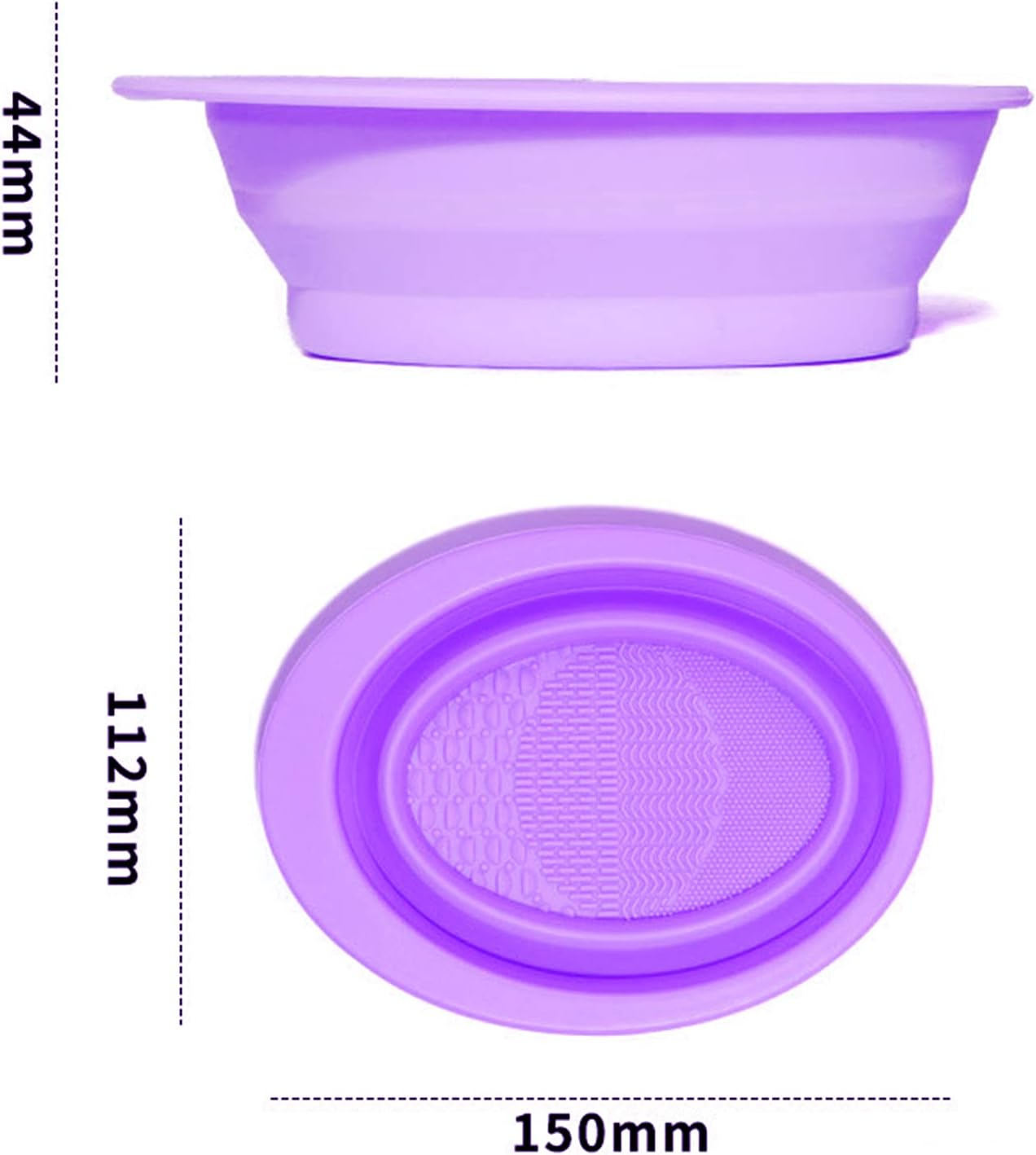 (Purple) - Silicone Makeup Brush Cleaning Mat, Cosmetic Brush Cleaner, Brush Cleaning Pad, Foldable Makeup Brush Cleaning Bowl, Suitable for Makeup Brush, Makeup Sponge, Powder Puff (Purple) image number 6