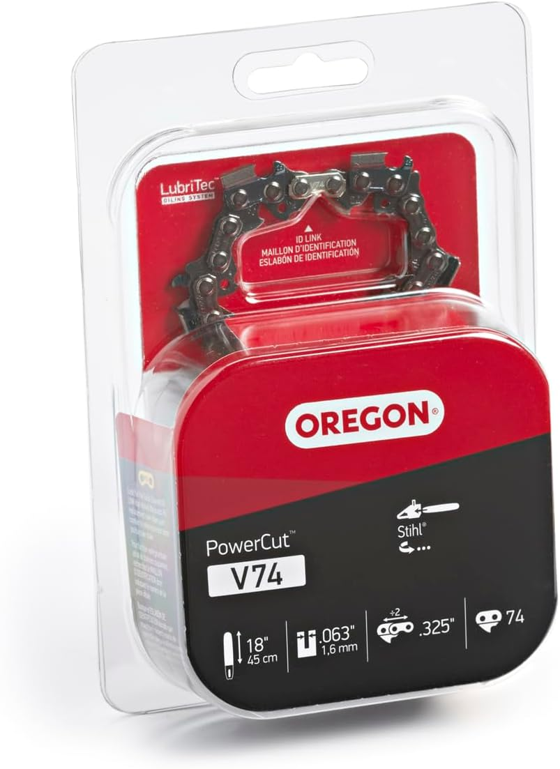 Oregon V74 Powercut Replacement Chainsaw Chain for 18-Inch Guide Bars, 74 Drive Links, Pitch: .325", 063" Gauge, Fits Stihl Models with 18" Bars and .325" Sprockets,Grey image number 6