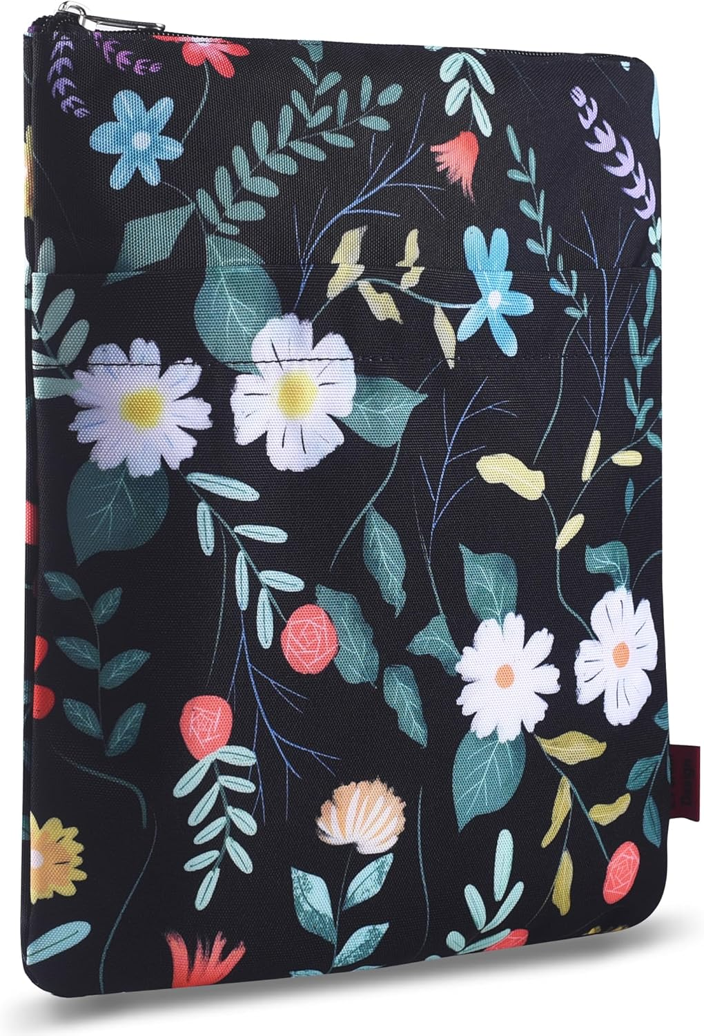 Book Sleeve Black Floral Book Protector, Book Covers for Paperbacks, Washable Fabric, Book Sleeves with Zipper, Medium 11 Inch X 8.7 Inch Book Lover Gifts image number 6