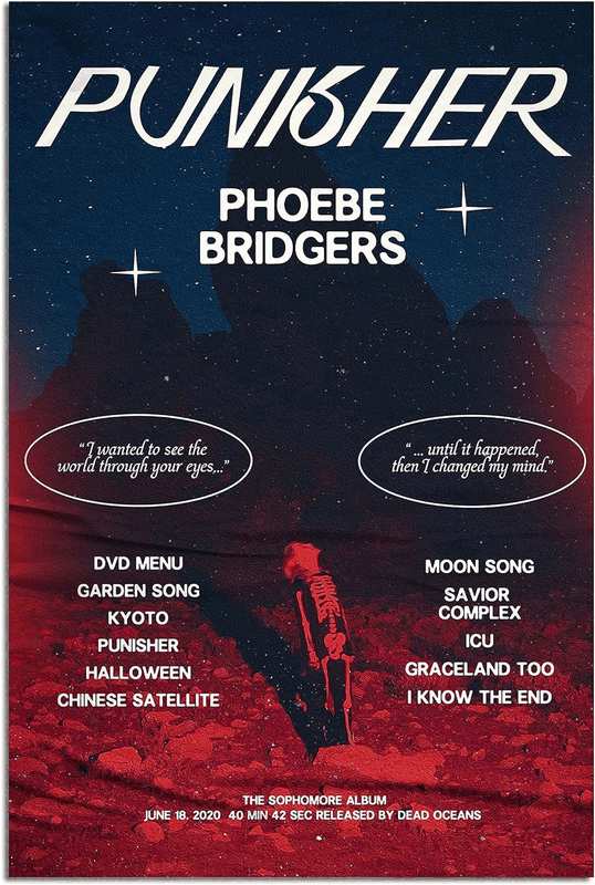 Phoebe Bridgers Poster Album Cover Art Wall Canvas Pictures for Modern Office Decor Vintage Prints 40X60Cm Unframed (G)