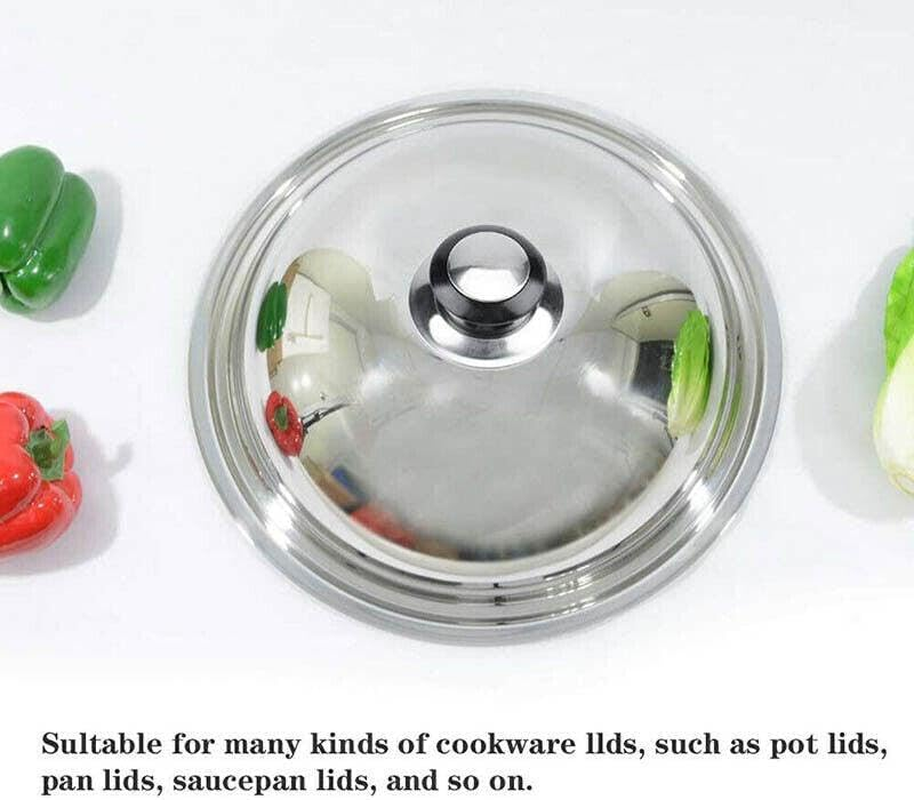 AIMALL 2PCS Kitchen Pot Lid Replacement Knob Handle Set, 2.17 X 0.79-Inch Durable Stainless Steel and Plastic Grip, Universal Fit for Cookware, Easy Installation image number 2