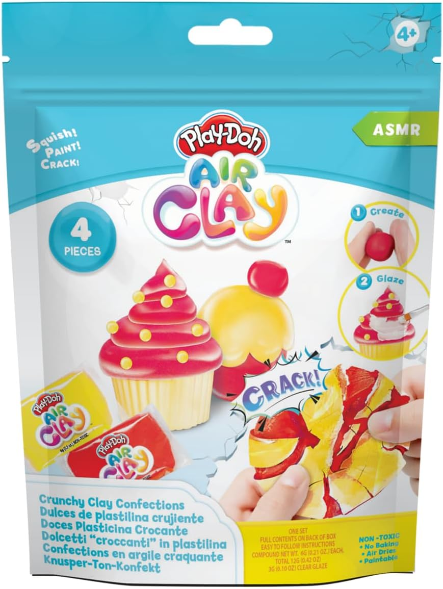 Play-Doh Air Clay, Crunchy Clay Cake Pops - Sensory and Educational - 3D Display - 20 Piece image number 1